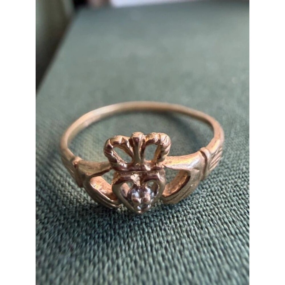 10K Yellow Gold Diamond Accent Claddagh Ring Size 6.5 – JMC Irish Ring